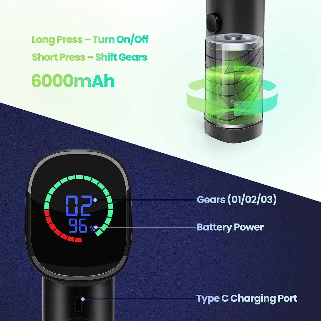 Handheld Vacuum Cleaner for Rechargeable Car Interior Cleaning High Capacity Portable Vacuum for Laptop Car Clean Tools