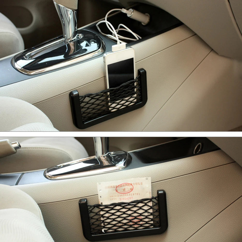 Universal Car Net Pocket Mesh Car Organizer Car String Bag Car Accessories for Purse Phone Holder Pocket Organizer