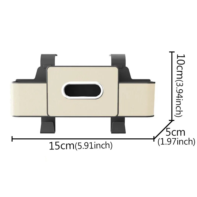 Multifunctional Car Organizer Rear Drainage Holder Storage Hanging Box in Car Bag for Stowing Tidy with Phone Tissue Cup Holder