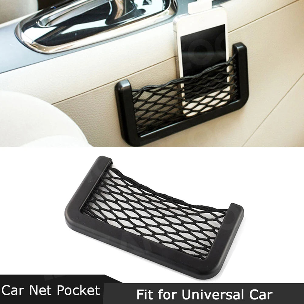 Universal Car Net Pocket Mesh Car Organizer Car String Bag Car Accessories for Purse Phone Holder Pocket Organizer
