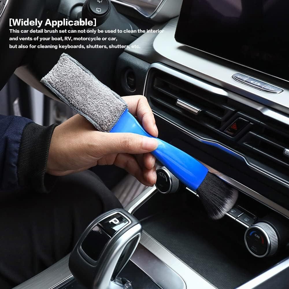 2Pcs Double Head Brush for Car Clean Soft Car Detailing Brush Detailing Interior