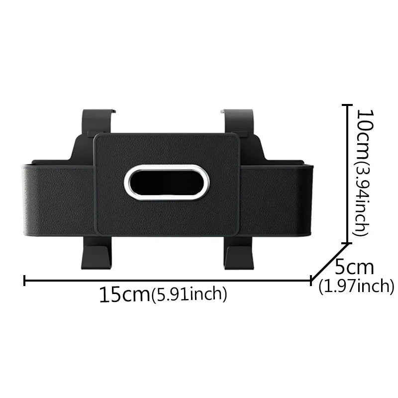 Multifunctional Car Organizer Rear Drainage Holder Storage Hanging Box in Car Bag for Stowing Tidy with Phone Tissue Cup Holder