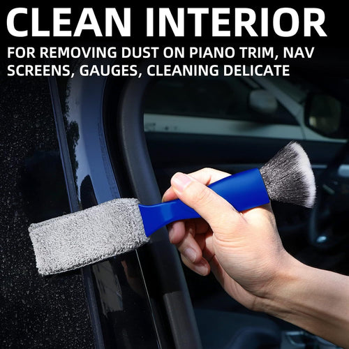 2Pcs Double Head Brush for Car Clean Soft Car Detailing Brush Detailing Interior