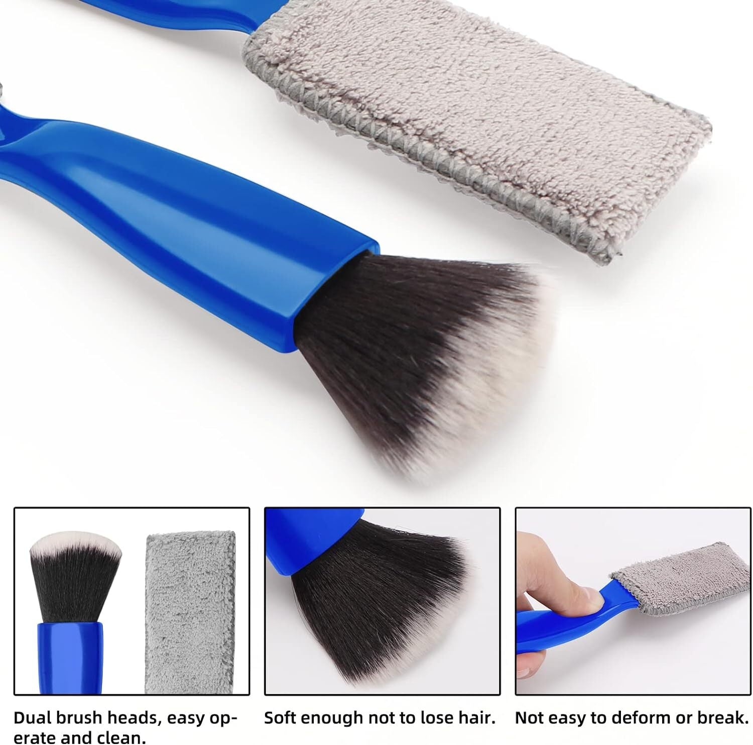 2Pcs Double Head Brush for Car Clean Soft Car Detailing Brush Detailing Interior