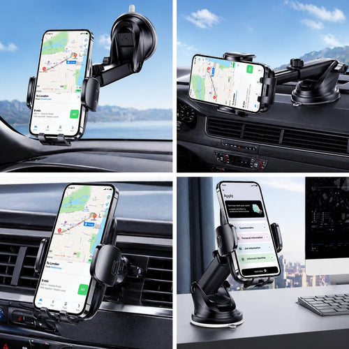 360° Rotatable Car Phone Holder, Dashboard, Windshield & Air Vent Mount for 4.0"-7.0" Smartphones (Iphone, Etc)