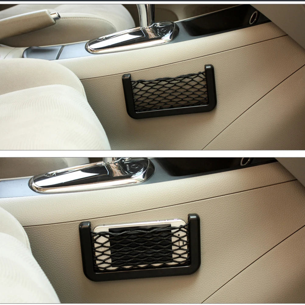 Universal Car Net Pocket Mesh Car Organizer Car String Bag Car Accessories for Purse Phone Holder Pocket Organizer