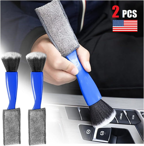 2Pcs Double Head Brush for Car Clean Soft Car Detailing Brush Detailing Interior