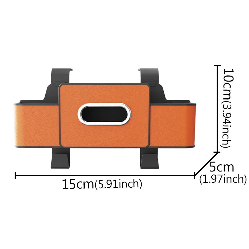 Multifunctional Car Organizer Rear Drainage Holder Storage Hanging Box in Car Bag for Stowing Tidy with Phone Tissue Cup Holder